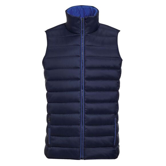 SOLS Mens Wave Padded Water Repellent Bodywarmer/Gilet / Navy - Picture 1 of 5